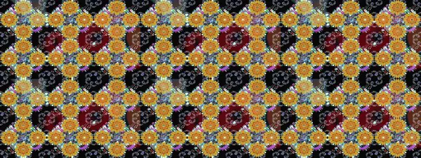 Çiçek desenli eskiz. Gömlek baskısı için çiçek boyası. Sarı renkte çiçekler.