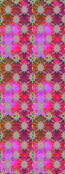 Kusursuz çiçek deseni. Raster illüstrasyonu. Raster illüstrasyonu. Asya tekstil tarzında. Gri ve kırmızı renkte çiçekler.