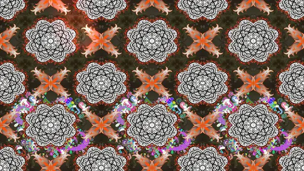 Raster. Gri renkli güzel çiçekli çizim deseni, suluboya çiçek deseni, duvar kağıdı, kart veya kumaş için fayanslı..