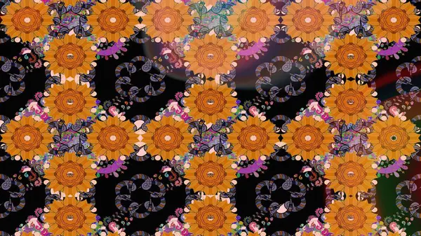 Çiçekler suluboya eskiz deseni. Raster Stili kumaş deseni.