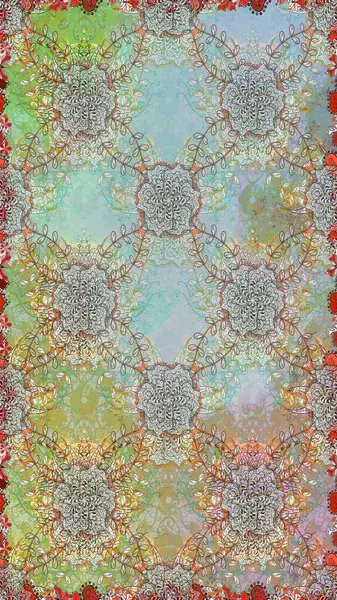 Moda baskıları için zarif bir şablon. Modern çiçek arkaplanı. Halk tarzı. Rengarenk çiçekleri ve yaprakları tarafsız ve gri renklerde inanılmaz bir çiçek deseni var..