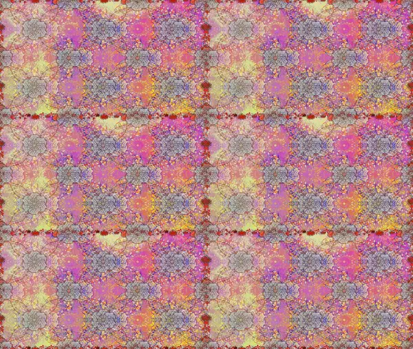 Suluboya, elle çizilmiş. Vadinin çiçekleri tarafsız ve pembe renklerde. Kusursuz bir arka plan modeli. Raster - stok.