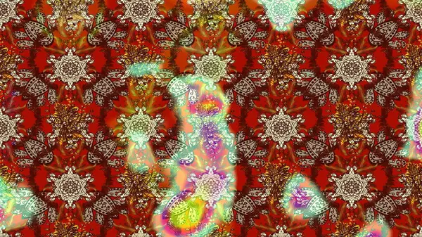 Raster. Eski usul. Kumaş, tekstil, duvar kağıdı baskısı için. Tomurcukları çiçek olan sevimli bir çiçek deseni. Raster illüstrasyonu. Taslak arkaplan.