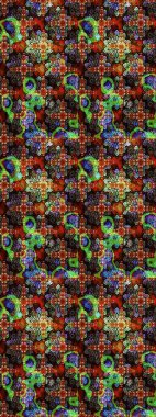 Küçük çiçekteki sevimli çiçek deseni. Kahverengi renkte yaz çiçekleri. Raster deseni. Raster illüstrasyonu.