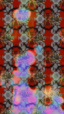 Gri, kahverengi ve kırmızı renkte çiçekler. Elle boyanmış suluboya resim çizimi çiçekler ve bitkiler.