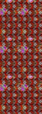 Kahverengi, kırmızı ve nötr renklerde Asya tekstili. Suluboya çiçekli çiçek deseni. Raster illüstrasyonu.