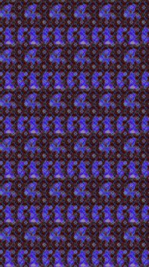 Çizim çiçek deseni duvar kâğıdı olarak kullanılabilir. Raster illüstrasyonu. Mor, mavi ve siyah renkte çiçekler.