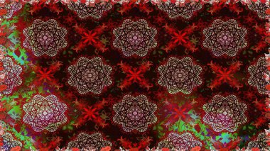 Kızılderili desenli desenli desenli şal deseni. Raster Henna dövme stili. Tekstil, tebrik kartı, boyama kitabı, telefon kılıfı baskısı için kullanılabilir. Etnik Mandala süsü.