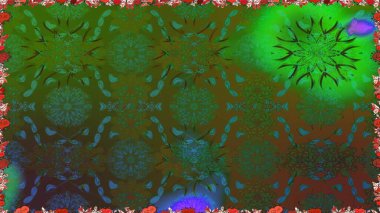 Sınır Kızılderili çiçekli paisley patten. Etnik Mandala havlusu. Kusursuz süs izi. Raster Henna tarzı. Tebrik kartı arkaplanı, boyama kitabı, arkaplan, tekstil için kullanılabilir.