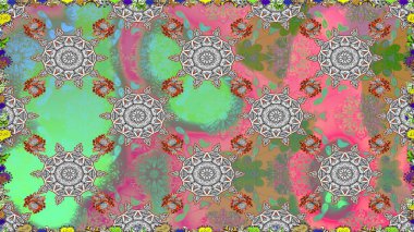 Sorunsuz çiçek deseni kaydırma kağıt, davet, el ilanı, afiş veya Web sitesi Web sitesi arka plan duvar kağıdı için kullanılabilir. Elle çizilmiş Raster resim. Parlak unsurları.