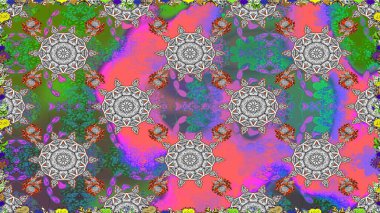 Raster Güzel kumaş deseni. Raster suluboya çiçek deseni, narin çiçekler, gri ve yeşil çiçekler, tebrik kartı şablonu..