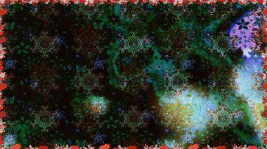 Çiçeksiz desenli arka plan. Renkli Bahar Temalı Kusursuz Arkaplan. Siyah ve gri renkli çiçekler. Düz Çiçek Elementleri Tasarım Raster illüstrasyonu.