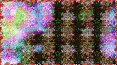 Raster illüstrasyonu. Güzel karalama çiçekleri olan kusursuz çiçek desenleri. Güzel kumaş deseni. Küçük çiçekte sevimli çiçek deseni var..