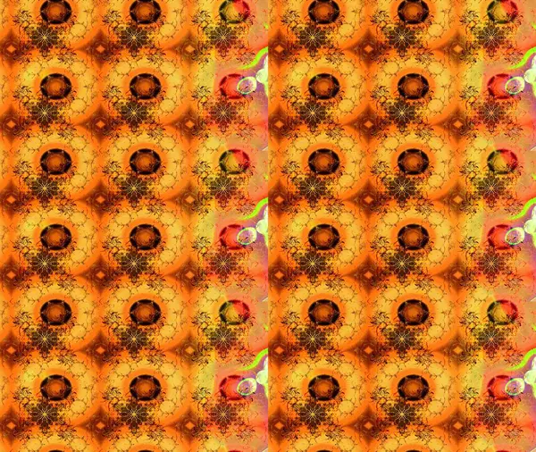 Turuncu renkli çiçekler. Raster illüstrasyonu. El çizimi çiçekli soyut çizim deseni.