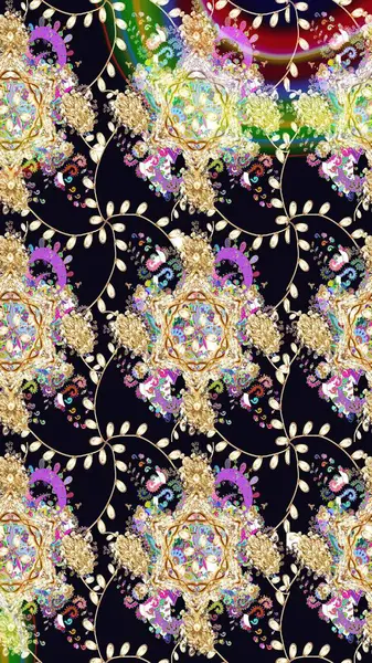 Soyut etnik raster çizim kalıbı. Arkaplan dokusu, duvar kağıdı, çiçek temalı siyah renkler. Kabile sanatı boho baskısı, klasik çiçek arkaplanı.