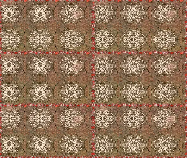 Küçük çiçekli kusursuz yay deseni. Suluboya tarzında kahverengi renkte. Raster illüstrasyonu.