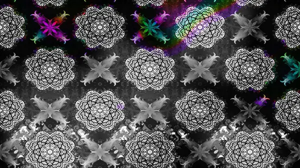 Anti-stres için soyut örnek sayfası. Gri renklerde. Raster illüstrasyonu.