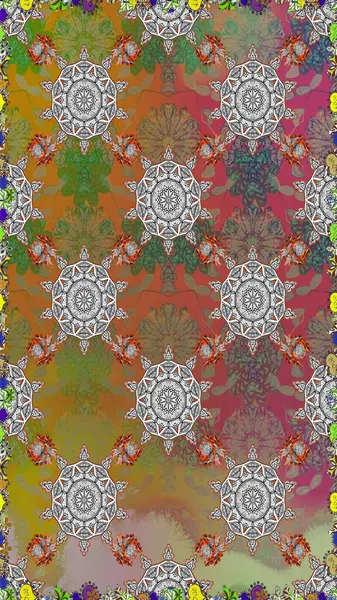 Gri ve kahverengi renkli çiçekler. Sevimli çiçek raster deseni. Kusursuz Renksiz Bahar Temalı Kusursuz Arkaplan. Düz Çiçek Elementleri Tasarımı.