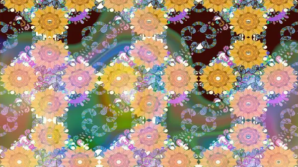 Düz Çiçek Elementleri Tasarımı. Çiçekli eskiz arkaplanı. Çocuk stili. Renkli Bahar Teması çizim şablonu.