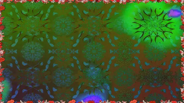 Sınır Kızılderili çiçekli paisley patten. Etnik Mandala havlusu. Kusursuz süs izi. Raster Henna tarzı. Tebrik kartı arkaplanı, boyama kitabı, arkaplan, tekstil için kullanılabilir.