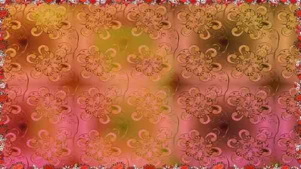 Turuncu ve kahverengi çiçekli bahar çiçekleri. Küçük renkli çiçekler. Küçük çiçekte güzel bir desen. Moda baskıları için zarif bir şablon. Motley illüstrasyonu.