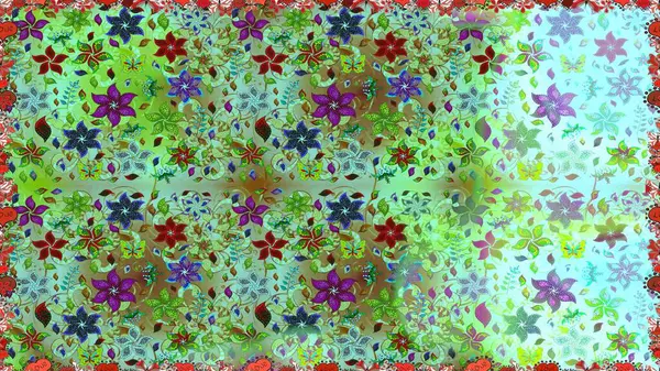 Raster deseni. Organik elementler. Botanik kusursuz desen. Suluboya etkisi.