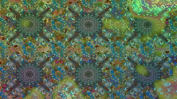 Raster. Güzel suluboya çiçekler, parlak resimler ilham verici yeşil ve mavi çiçek desenli kusursuz arka plan..