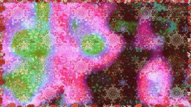 Cute flowers. Raster Trendy fabric pattern. Line seamless pattern.