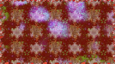 Raster 'ın taze dokusu. Yumuşak fayans. Klasik çiçek desenli. Sarma, tekstil ve duvar kâğıdı için kusursuz çiçek arkaplanı. Yumuşak pamuk tasarımı.