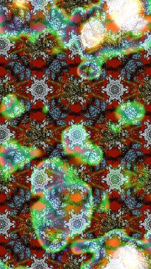 Çizim kalıbı. Raster illüstrasyonu. Organik motif arka planı. Ultraviyole kumaş deseni.