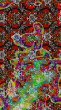 Düz Çiçek Elementleri Tasarımı. Renkli Bahar Teması eskiz kalıbı. Raster güzel kumaş deseni çiziyor. Çiçek deseni.