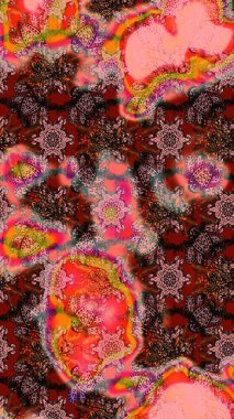 Raster stili kumaş deseni. Çiçekler suluboya çizim deseni.