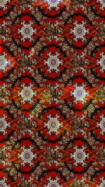 Bahar mevsimi. Nazik romantik baskı. Kahverengi, kırmızı ve siyah renkte çiçekler. Tatil havası. Raster güzel bir çiçek deseni çiziyor..