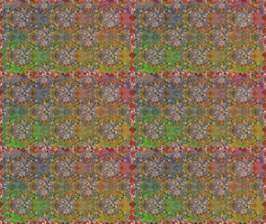 Klasik çiçek tasarımı elementleri. Kahverengi ve yeşil kıvırcık çiçekler kahverengi ve yeşil renklerde şekillenir. Raster illüstrasyonu.