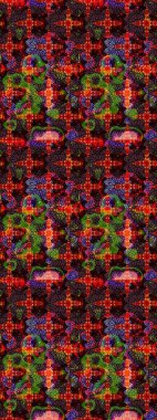 Çiçekli karalama şeklinde Raster çiçek deseni. Raster illüstrasyonu. Yumuşak, bahar çiçekleri kahverengi renklerde.