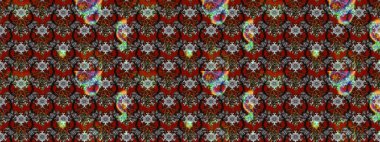 Raster Floral Illustration, Asyalı tekstil. Gri, kahverengi ve kırmızı renkte etnik çiçeklerle zarif bir eskiz deseni..