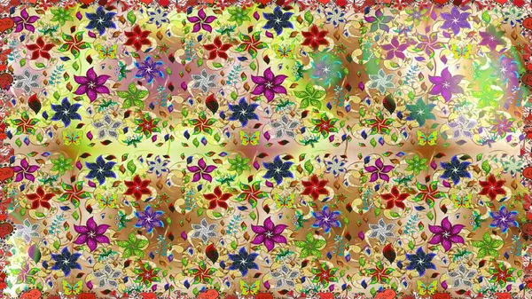 Bej ve nötr renklerde bej ve nötr papatya deseni. Bej ve nötr renklerde. Raster illüstrasyonu.