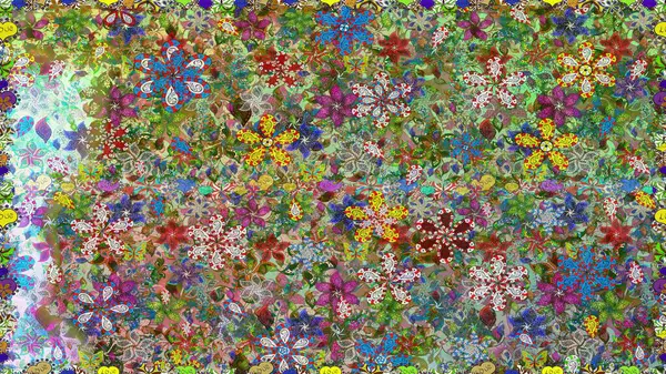 Güzel kumaş deseni. Yazdır. Güzel, pürüzsüz bir desen. Renkli Yaz Temalı Kusursuz Arkaplan. Düz Çiçek Elementleri Tasarımı. Raster çiçekli arka plan.
