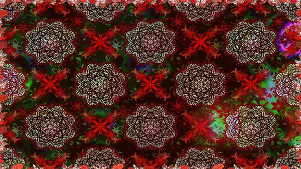 Raster çizimde sorunsuz çiçek desenli. Düz çiçek öğeleri tasarım. Fantezi kumaş deseni. Bahar Tema Dikişsiz desen arka plan rengi.