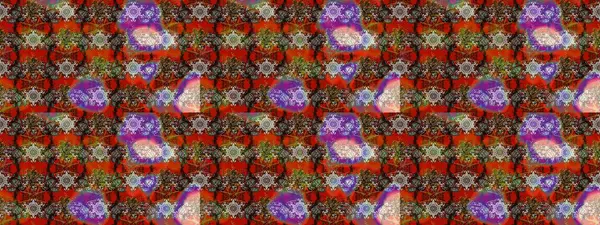 Çiçekler kahverengi, kırmızı ve gri renklerde. Raster illüstrasyonunda çiçek deseni çizimi.