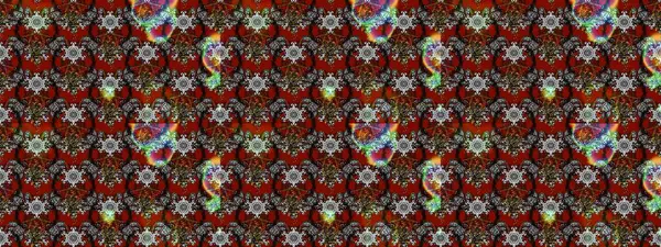 Raster Floral Illustration, Asyalı tekstil. Gri, kahverengi ve kırmızı renkte etnik çiçeklerle zarif bir eskiz deseni..