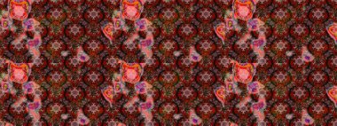 Renkli Bahar Teması eskiz kalıbı. Raster. Düz Çiçek Elementleri Tasarımı.