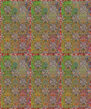 Raster çiçekleri klasik tarzda çizilmiş. Raster illüstrasyonu. Çiçekli, pürüzsüz bir desen. Kahverengi ve bej renklerde bahar çiçekleri.