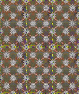 Suluboya, elle çizilmiş. Raster - stok. Kusursuz bir arka plan modeli. Vadinin çiçekleri kahverengi ve gri renklerde.