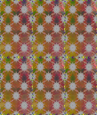 Kahverengi ve gri renkli çiçekler. Çiçekli karalama şeklinde Raster çiçek deseni. Yumuşak, yaz çiçekli arka plan.