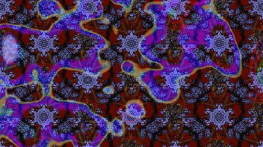 Sketch Colour Spring Theme eskiz kalıbı. Düz Çiçek Elementleri Tasarımı. Mor, kahverengi ve mavi renkte çiçekler. Sevimli çiçek raster deseni.