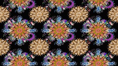 Tekstil veya kitap kapakları, imalat, duvar kağıtları, baskı, hediye paketi ve yapıştırma kitabı için çiçek eskizi geçmişi. Küçük çaplı çiçeklerdeki basit şirin desenler. Raster illüstrasyonu.