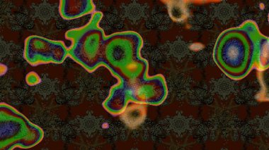 Küçük çiçekteki sevimli çiçek deseni. Kahverengi, gri ve yeşil renklerde. Raster deseni. Soyut çiçek çizim kalıbı arka planı. Raster illüstrasyonu.