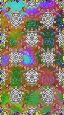 Kahverengi renkli çiçekler. Çiçekli karalama şeklinde Raster çiçek deseni. Nazikçe, güzel çiçek arkaplanı..