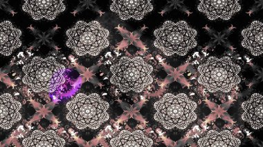 Raster illüstrasyonu. Raster illüstrasyonu. Çiçek desenli çizim. Gri renkli çiçekler. Asya tekstil tarzında.